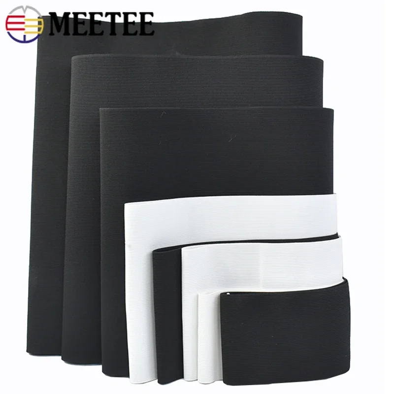 1Meter 10-50cm Black White Wide Elastic Band Rubber Bands For Clothes Dress Waist Stretch Ribbon DIY Pants Sewing Accessories