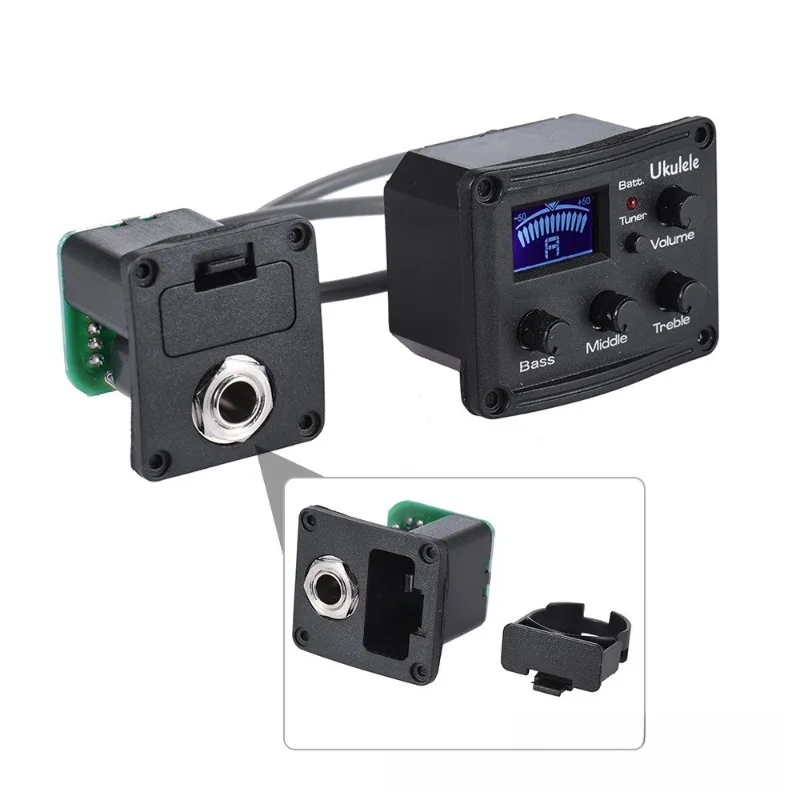 Four Paragraphs Ukulele Pickup Mini  High-quality Sturdy Durable LED Tuner Ukulele Pickups Musical Instrument Accessories