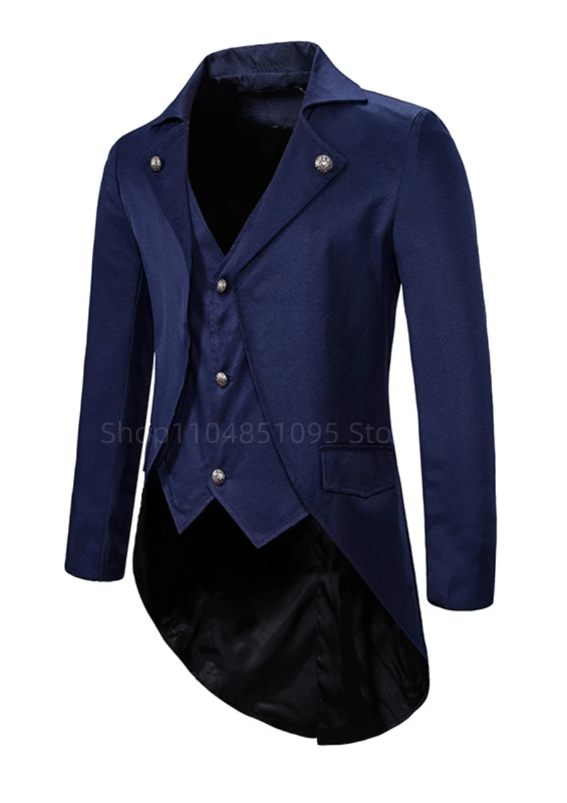 

Three Pieces Tailcoat Suit Men's Classic Lapel Tail Tuxedo Coats Vest Pants Sets Men Wedding Dress Up Stage Perform Costumes