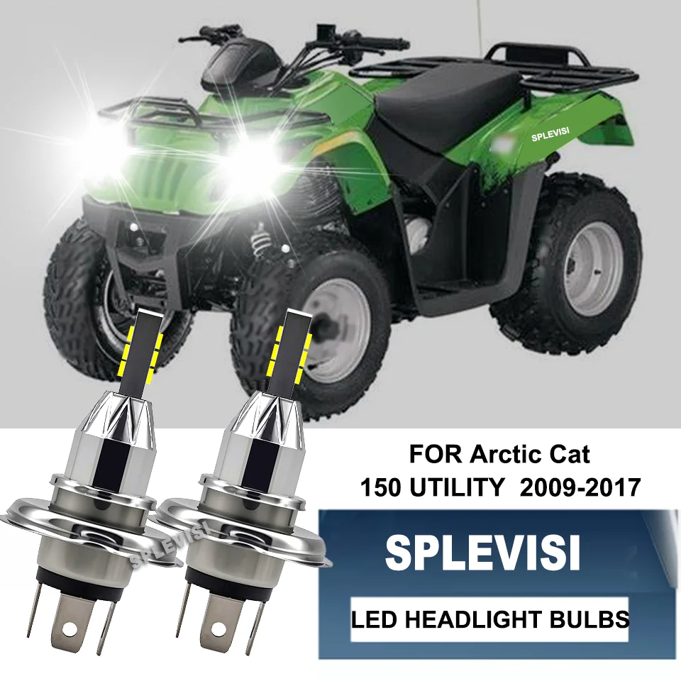 2x LED H4/9003 Headlight 360 Degree Beam 12-24V For Arctic Cat 90 2X4 DVX  2011-2017 150 UTILITY  2009-2017 300 DVX 2009-2015