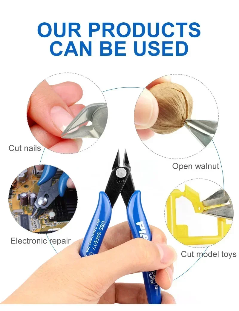 1/2pcs Universal Diagonal Pliers Carbon Steel Pliers Electrical Wire Cable Cutters Cutting Side Snips Flush Pliers Nipper Hand