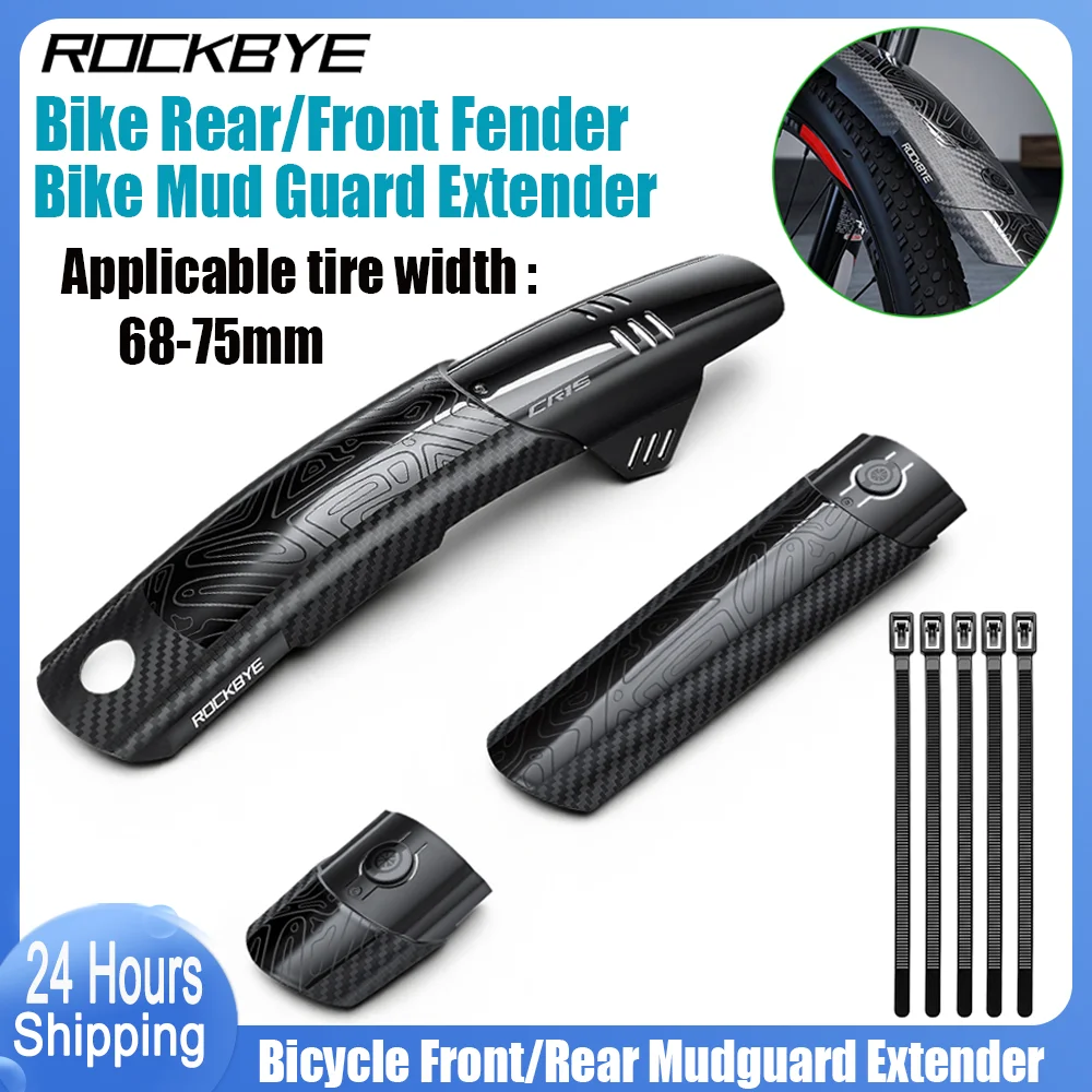 

Rockbye Widen Bike Rear/Front Fender With Extension Board Universal Mudguard Suitable For 26/27.5/29 inch MTB Bike Accessories