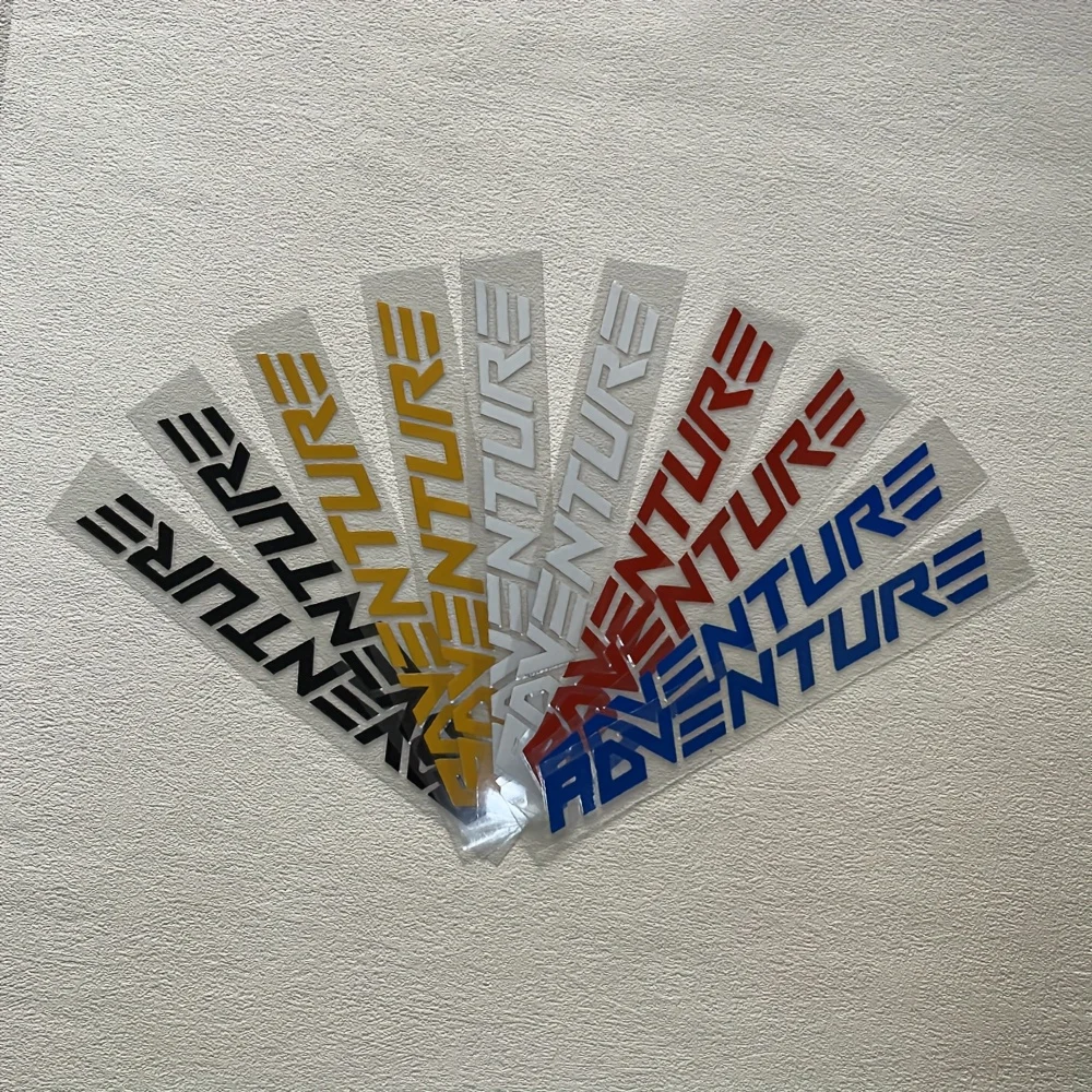 2PCS/SET ADVENTURE Motorcycle Sticker Waterproof Vinyl Decal, Multicolor Off-Road Decor for Bike
