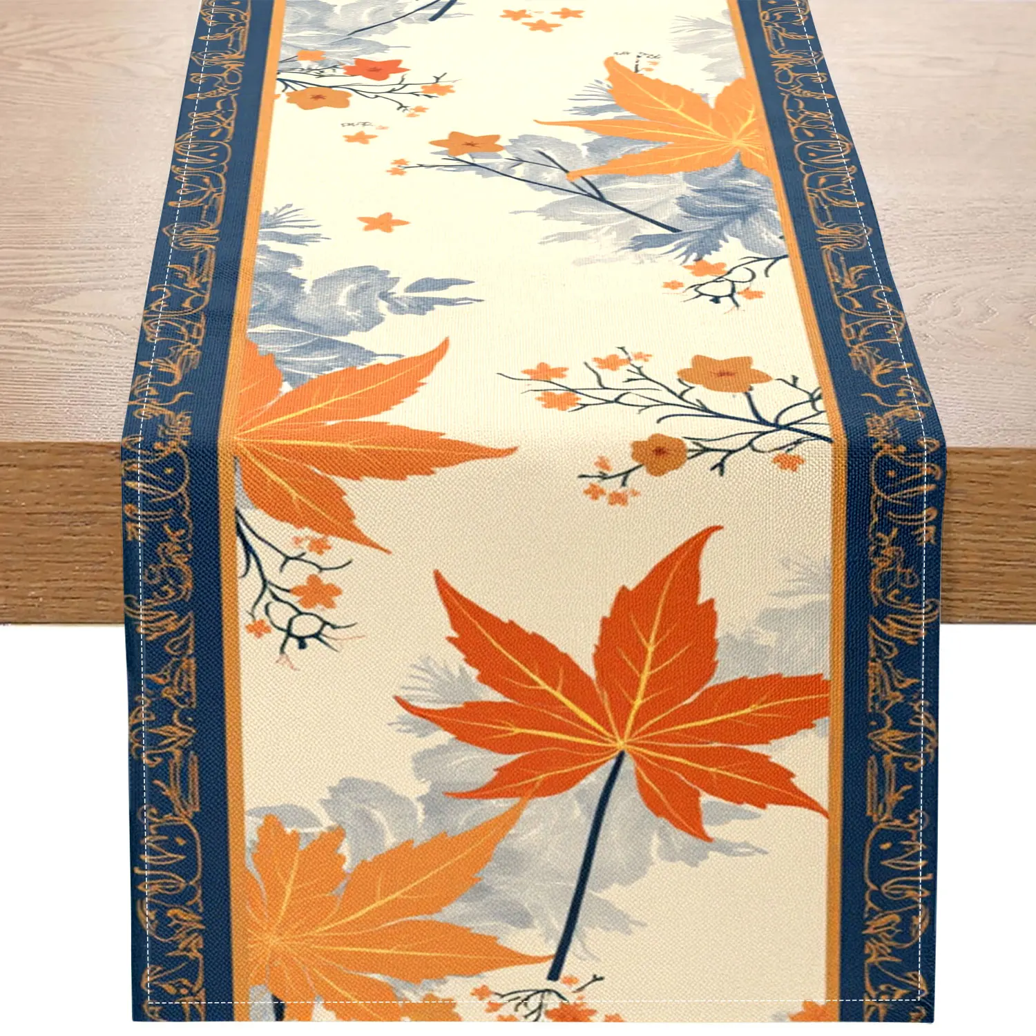 

1 Piece of Forest-Themed Table Runner with Floral and Grass Patterns, Suitable for Country-Style Home Decor, Camping Parties, and Children's Room Decoration Scenes.