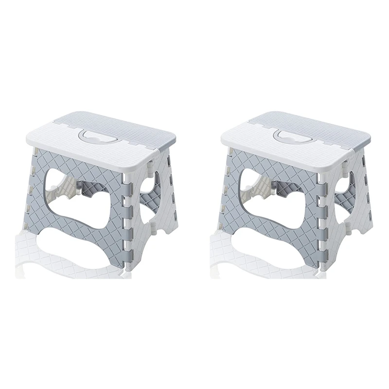 

2X Folding Step Stool - Portable, Small Size For Easy Storage, Easy For Adults To Use In The Bathroom, Garden, Kitchen