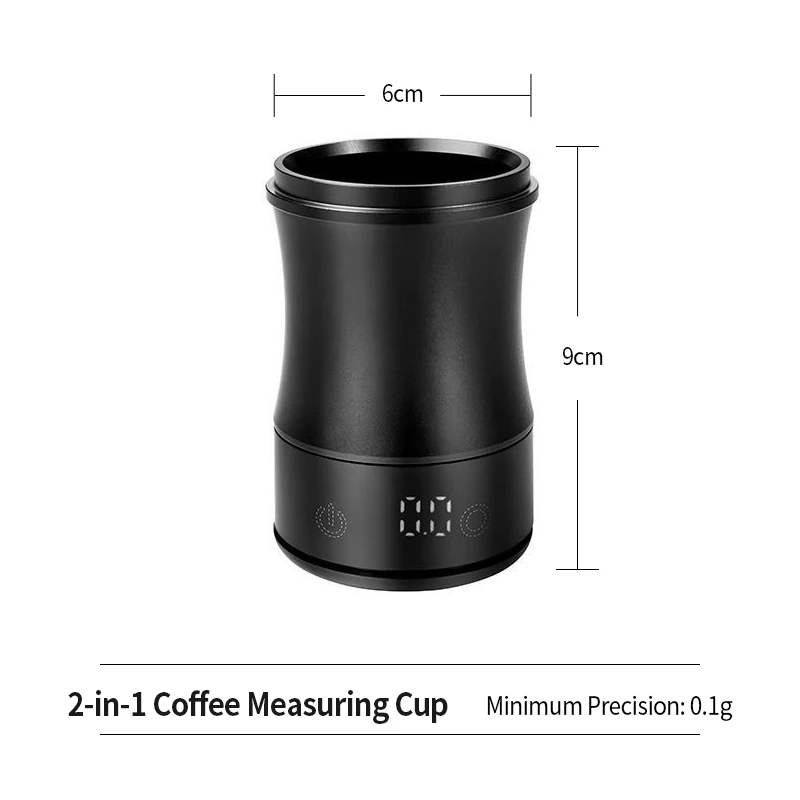 OANKR 58-mm-Dosierbecher mit 0,1 g hochpräziser Kaffeewaagenstation, 2-in-1-LED-Display, Espressowerkzeuge, schickes Barista-Werkzeug als Geschenk