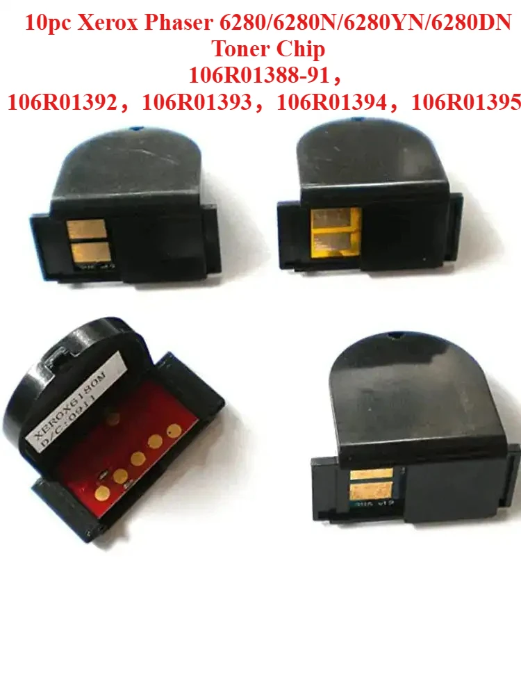 

10pc Xerox Phaser 6280/6280N/6280YN/6280DN Toner Chip (106R01388-91，106R01392，106R01393，106R01394，106R01395)