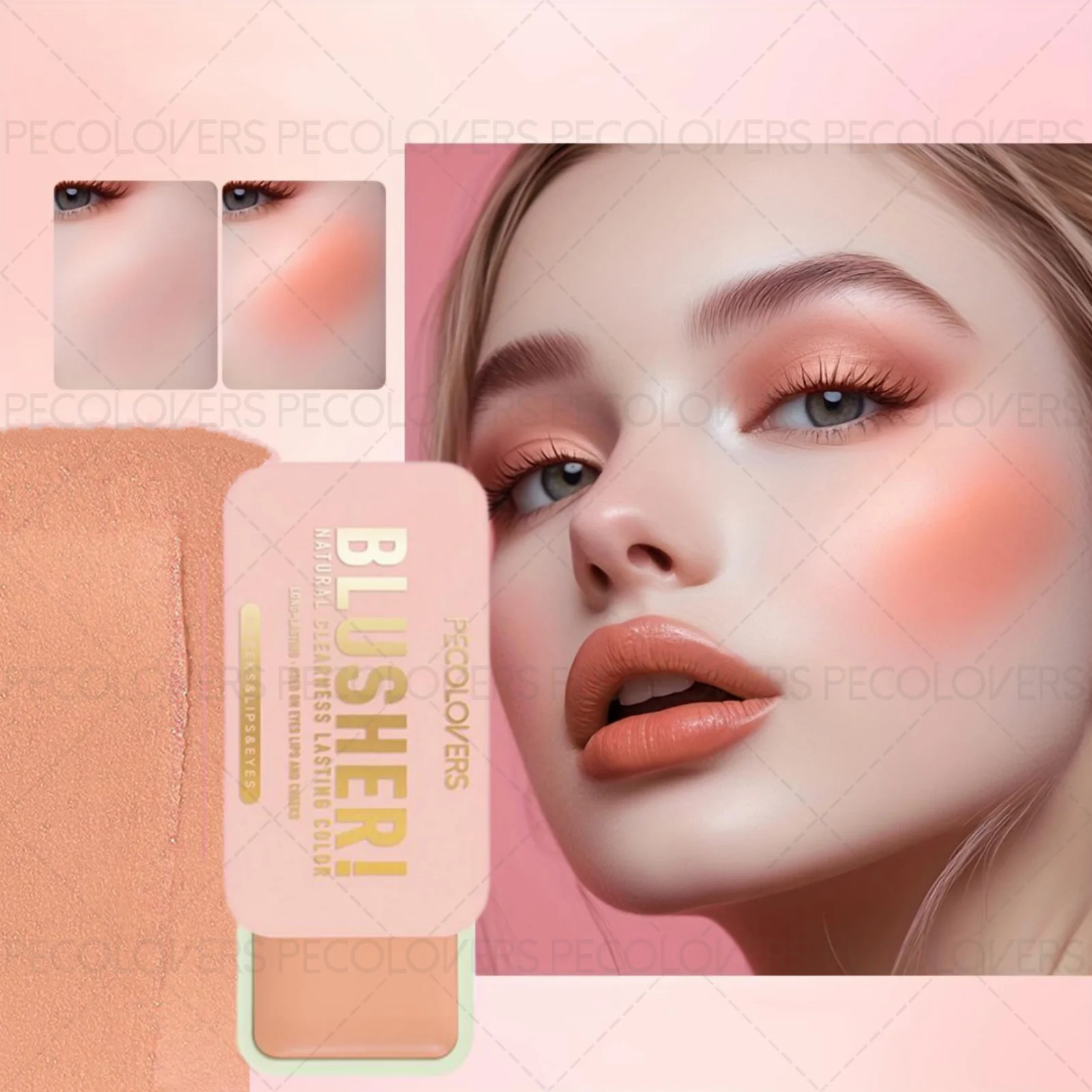 Pecolover Face Makeup Blush Palette 4 colori qualità Raggio colore elevato Colore liscio Texture setosa Lunga durata