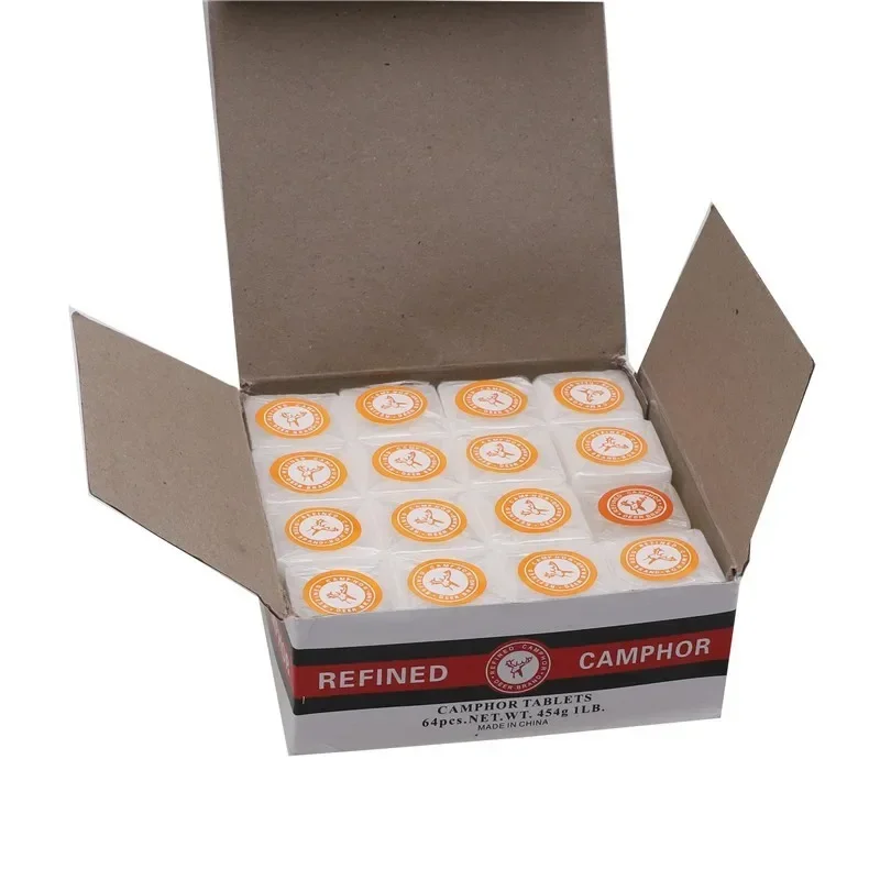 1 Box300g 1lb Deer Brand Refined Camphor Tablets/blocks Moth Silverfish Avoid Translucent Pure Toilet Wardrobe Religious Use