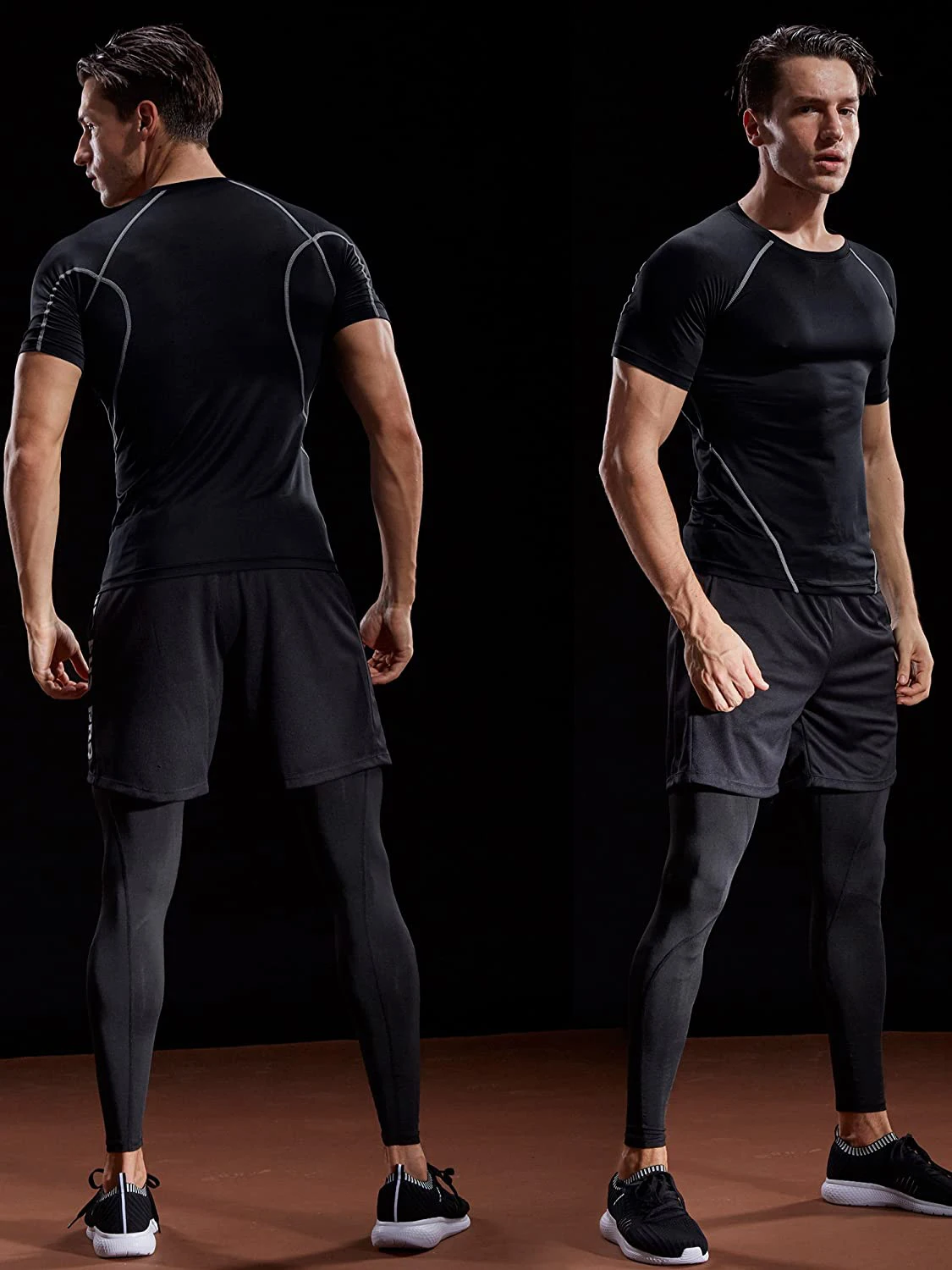 Roupa esportiva de compressão masculina, camiseta de corrida elástica de secagem rápida, tops esportivos, camiseta atlética, camisas de ginástica, verão 2024