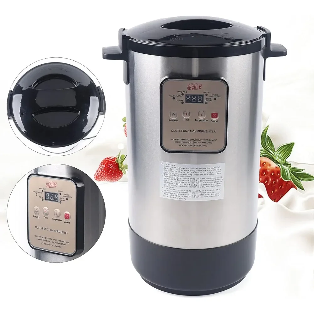 Máquina automática para hacer Yogurt, fermentador de 12L, Control inteligente de temperatura por tiempo, para hacer queso, para Yogurt, enzimas, masa, vinagre de fruta