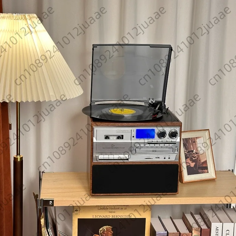 

2025 New Multifunctional Vinyl Record Player Tape Player CD Player Retro Ornament Bluetooth Card Speaker Gift