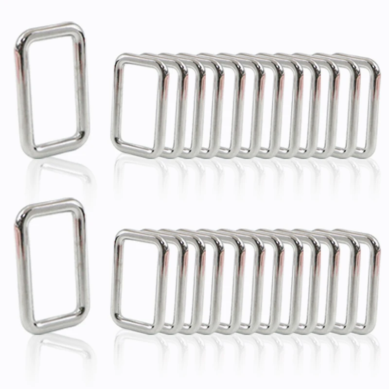 

5Pcs 20-38mm Stainless Steel Bag Ring Buckles O D Square Buckle Handbag Strap Dog Collars Clasp Loop DIY Hardware Accessories