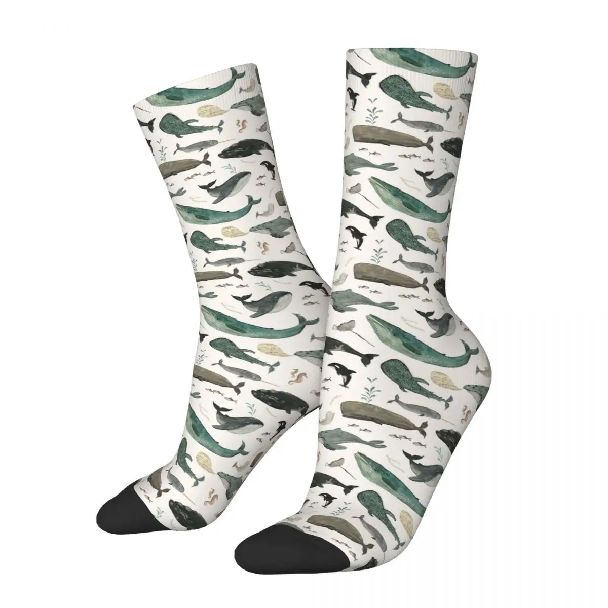 Song Orcinus Orca Whale Dolphin Unisex Winter Socks Windproof Happy Socks street style Crazy Sock