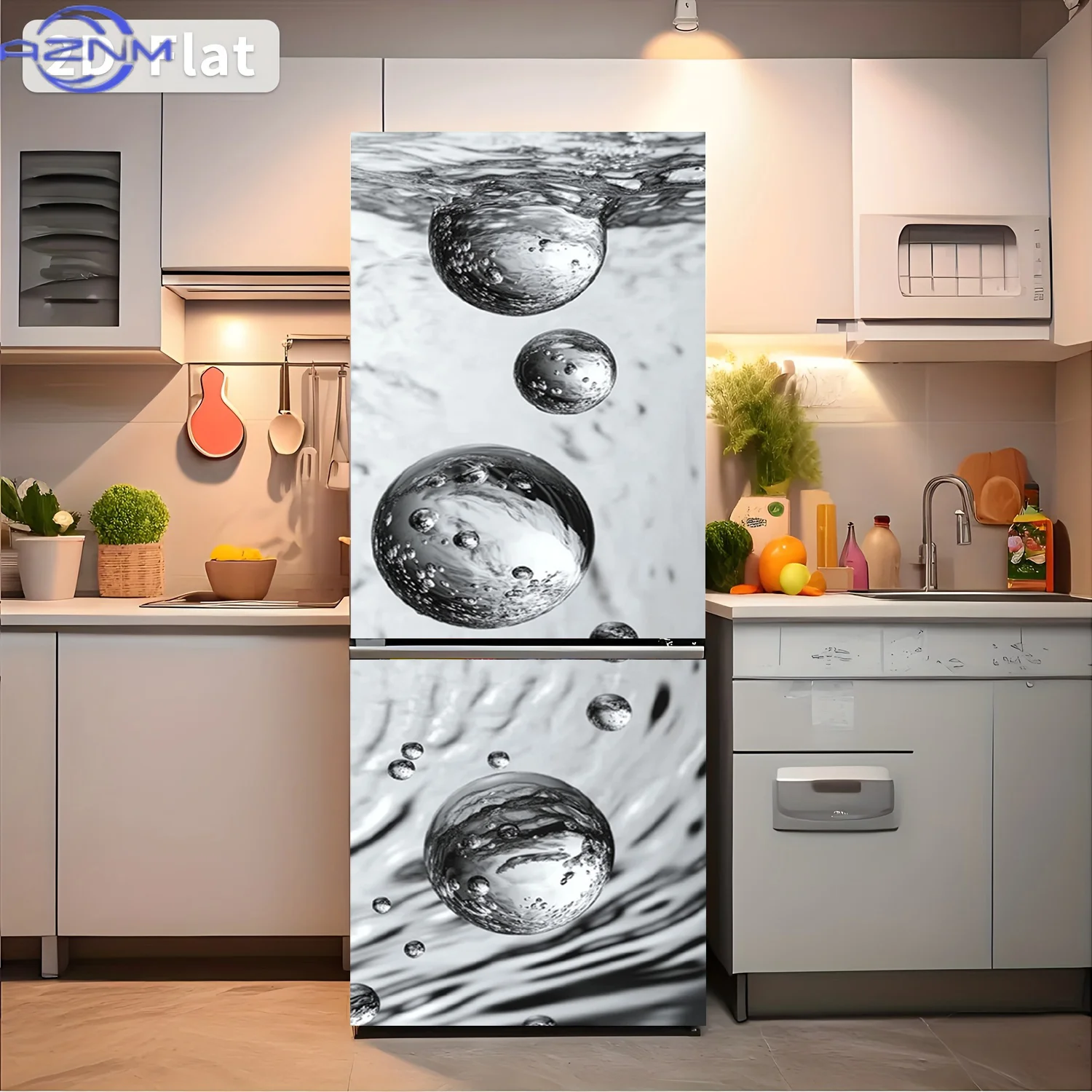 1pc of Refrigerator Sticker, , Featuring a Water Bubble Design, Self-Adhesive Wall Decoration Suitable for Cabinets And Wardro