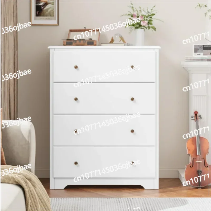 White Dresser 4 Drawer Dressers Chest of Drawers Modern Tall Dresser Wood Drawer Chest Storage Cabinet for Living Room