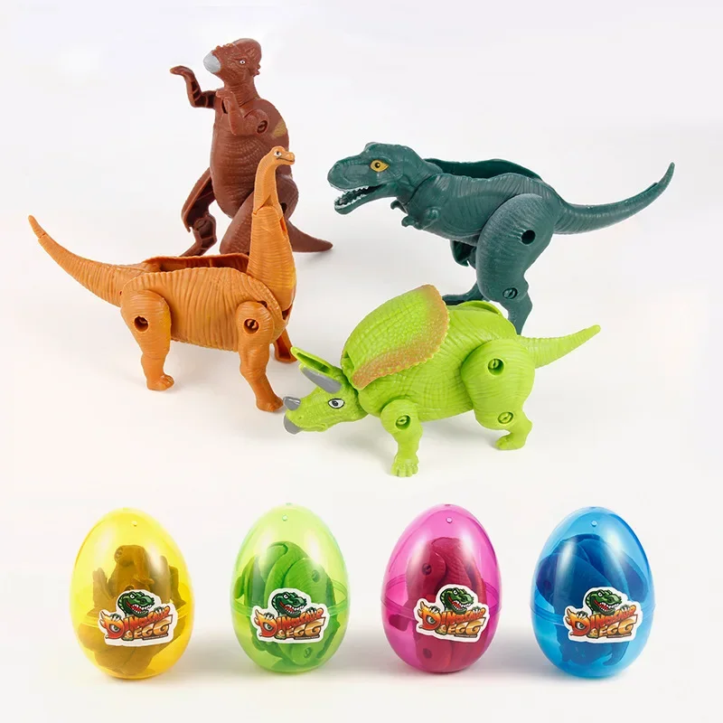 4Pcs/Set Deformation Dinosaur Action Figures Simulation Jurassic Period Dragon Tyrannosaur Model Toys for Boys Children Gift