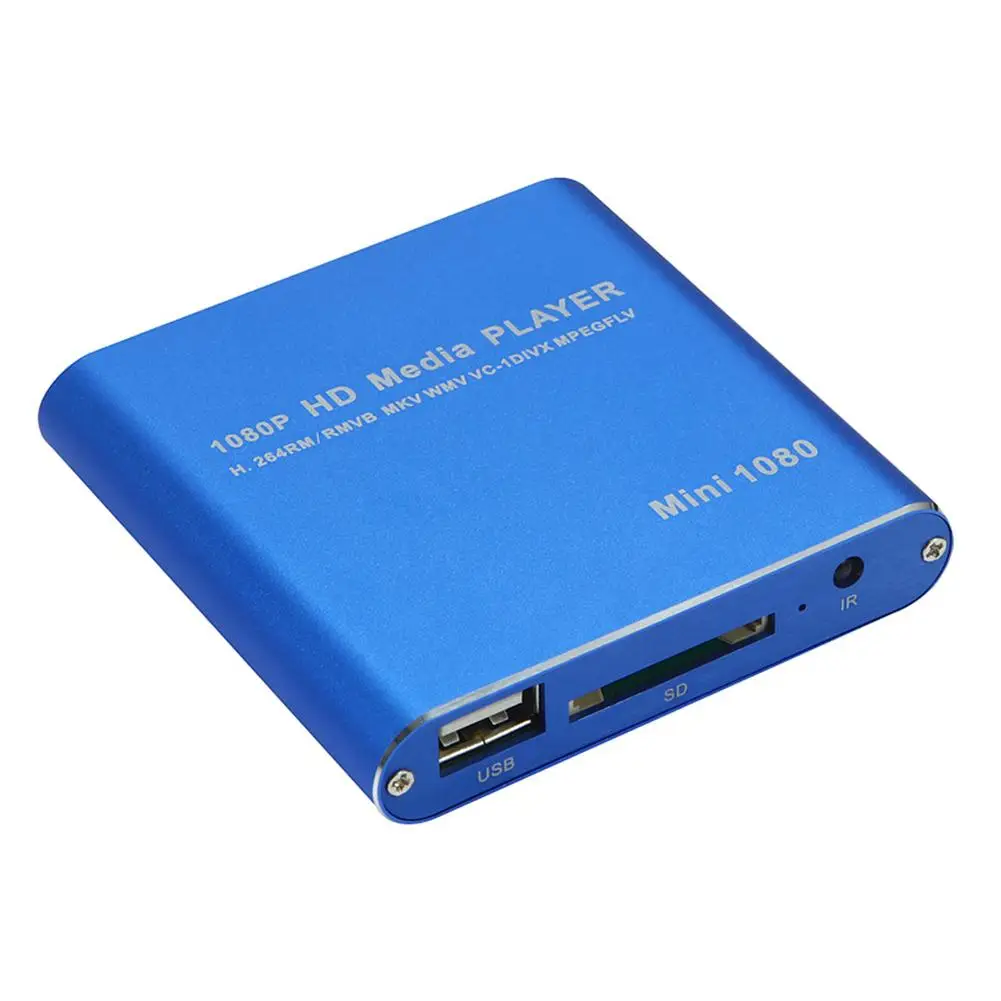 Leitor multimédia portátil de alta definição, leitor multimédia Full HD, multimédia externa com suporte USB, XVID TV Box, 1080P, SD, H.264, H6W5