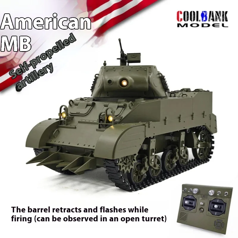 

Kubingke M8 New Remote Controlled Light Tank Toy Military Simulation Model Gift For Boy On Children's Day Smoke Feature Included