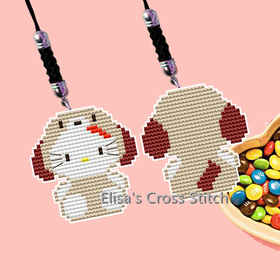 209 Stich Kits Phone Key Bag Hanging Accessories Craft Needlework Packages Counted Cross-Stitching Kit Homefun Cross Stitch