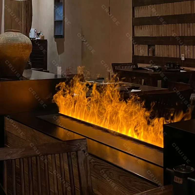 CRUISE 220v-240v  Atomization Flame System Hot Sale  Standing 2000mm 3D Decorative Fireplace For Hotels