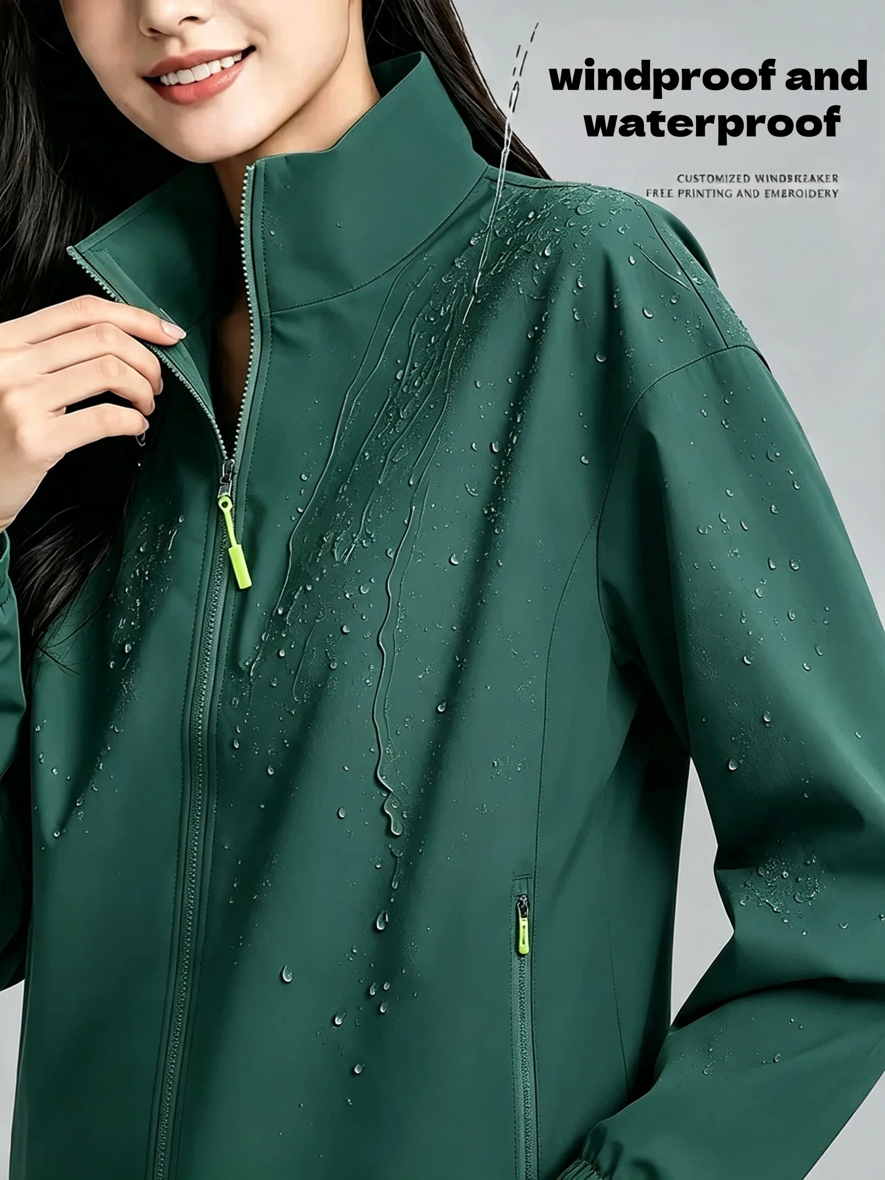 2026new high-end brand men's women's long sleeve zipper jacket autumn fashion exquisite Embroidery waterproof wear-resistant top