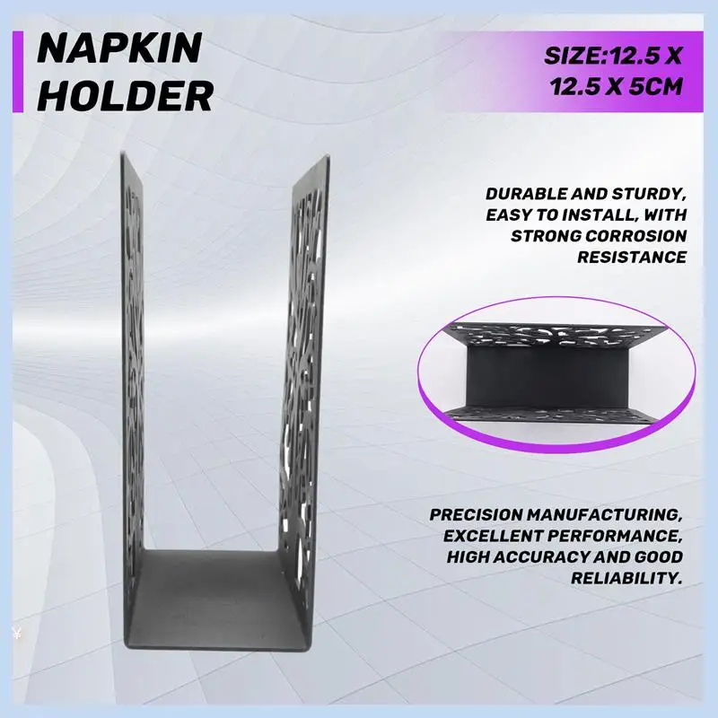 

MLGB-Metal Table Top Napkin Holder - Black Table Paper Napkin Dispenser With Cutout Tree And Bird Silhouette Design