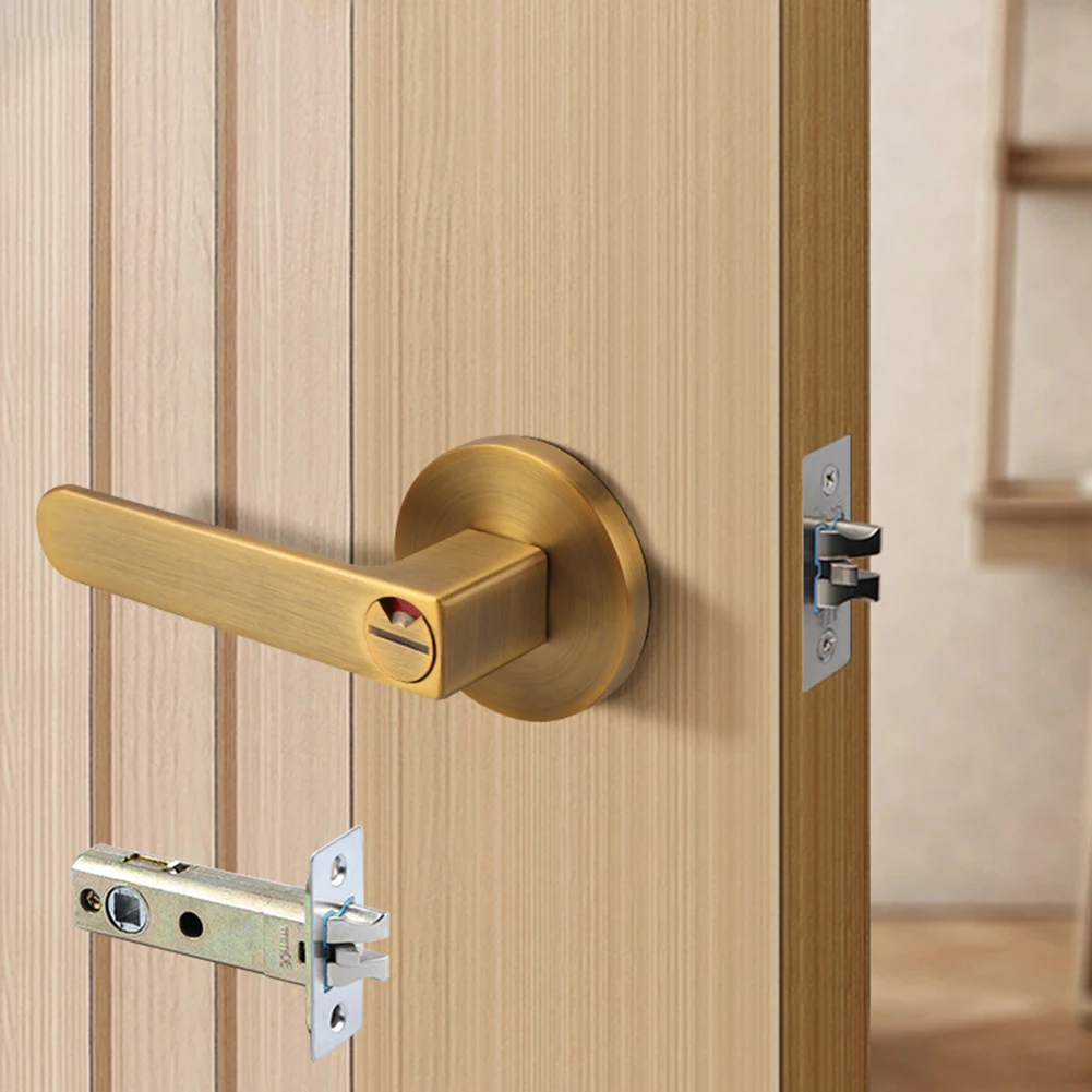 

Three Pole Bathroom Lock with Red Green Indicator for Occupancy Status Zinc Alloy Easy Installation with All Hardware