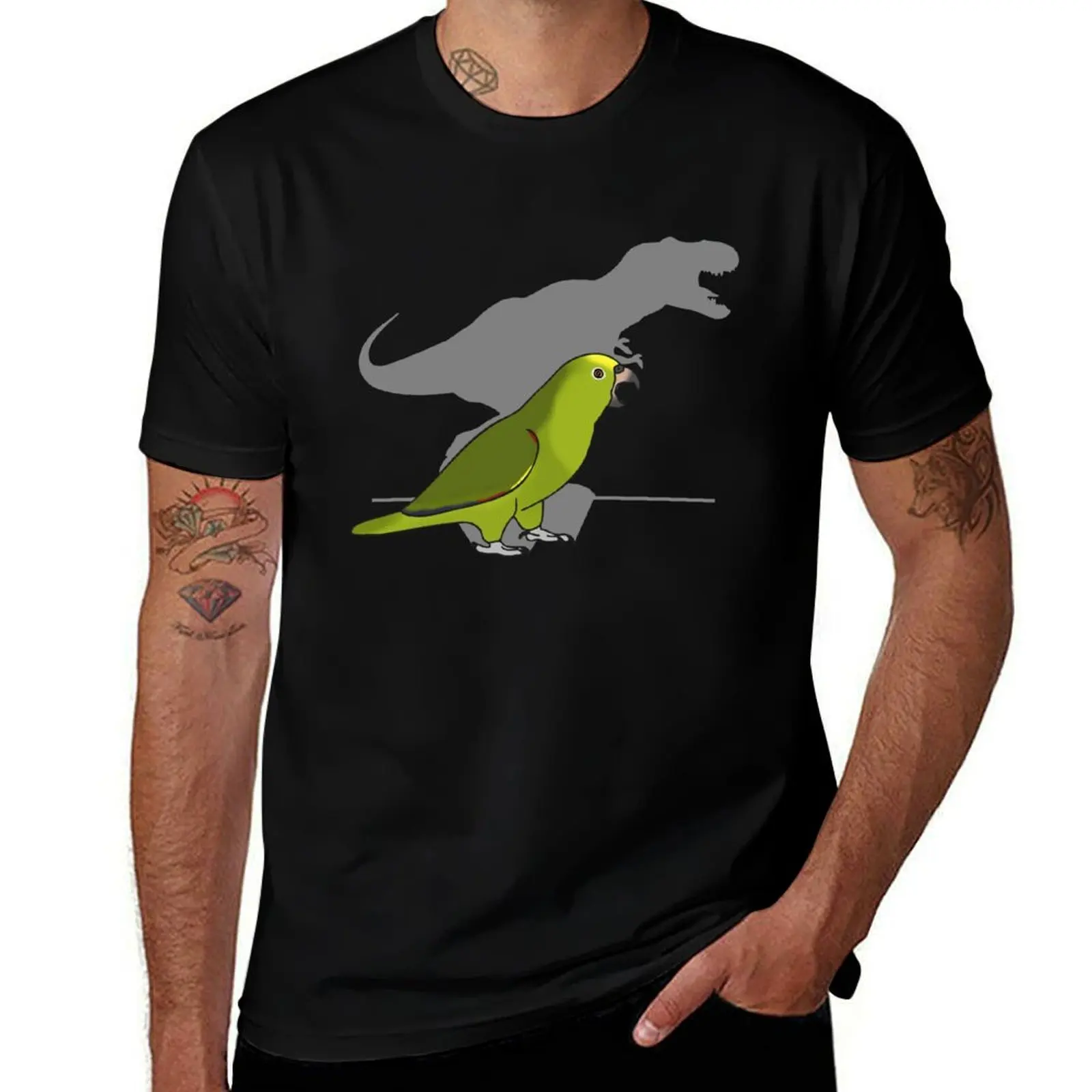 T-rex Yellow crowned Panama Amazon T-Shirt Comfortable Basic Crew Neck Tee T-Shirt