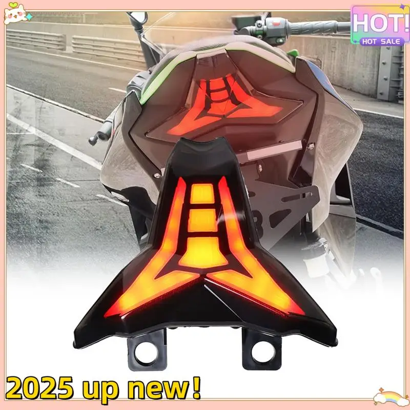 

Superior-LED Smoked Taillights For Kawasaki Ninja 400 2018-2024, Break Stop Tail Lights With Amber Turn Signals Lights Assembly