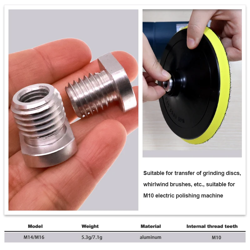 M10 to M14   M10 to M16 Angle Grinder Accessory Drill Bit Adapter Aluminium Adaptor Converter Connecting Tool - 2/4/10 Piece Set view 3