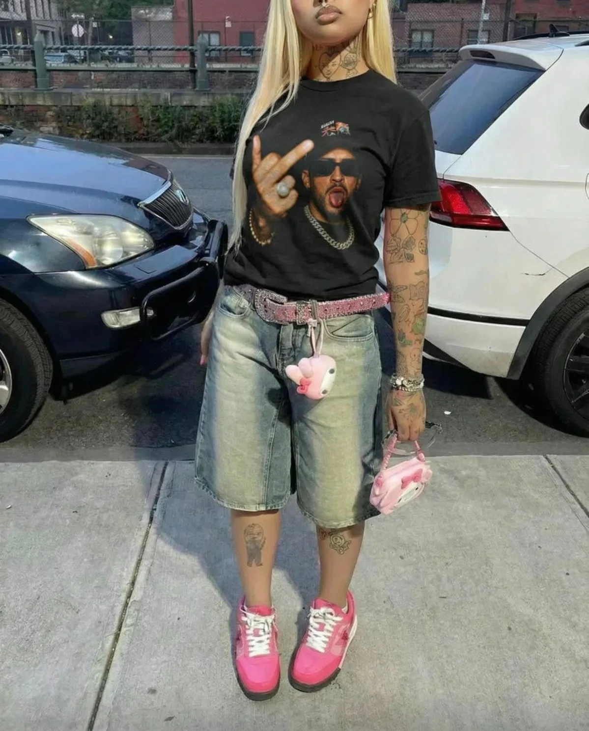 Rapper Bad Bunny Face Same Style Graphic T-shirt Men Women Fashion Hip Hop Oversized T Shirt Male Casual Vintage Cotton T Shirts