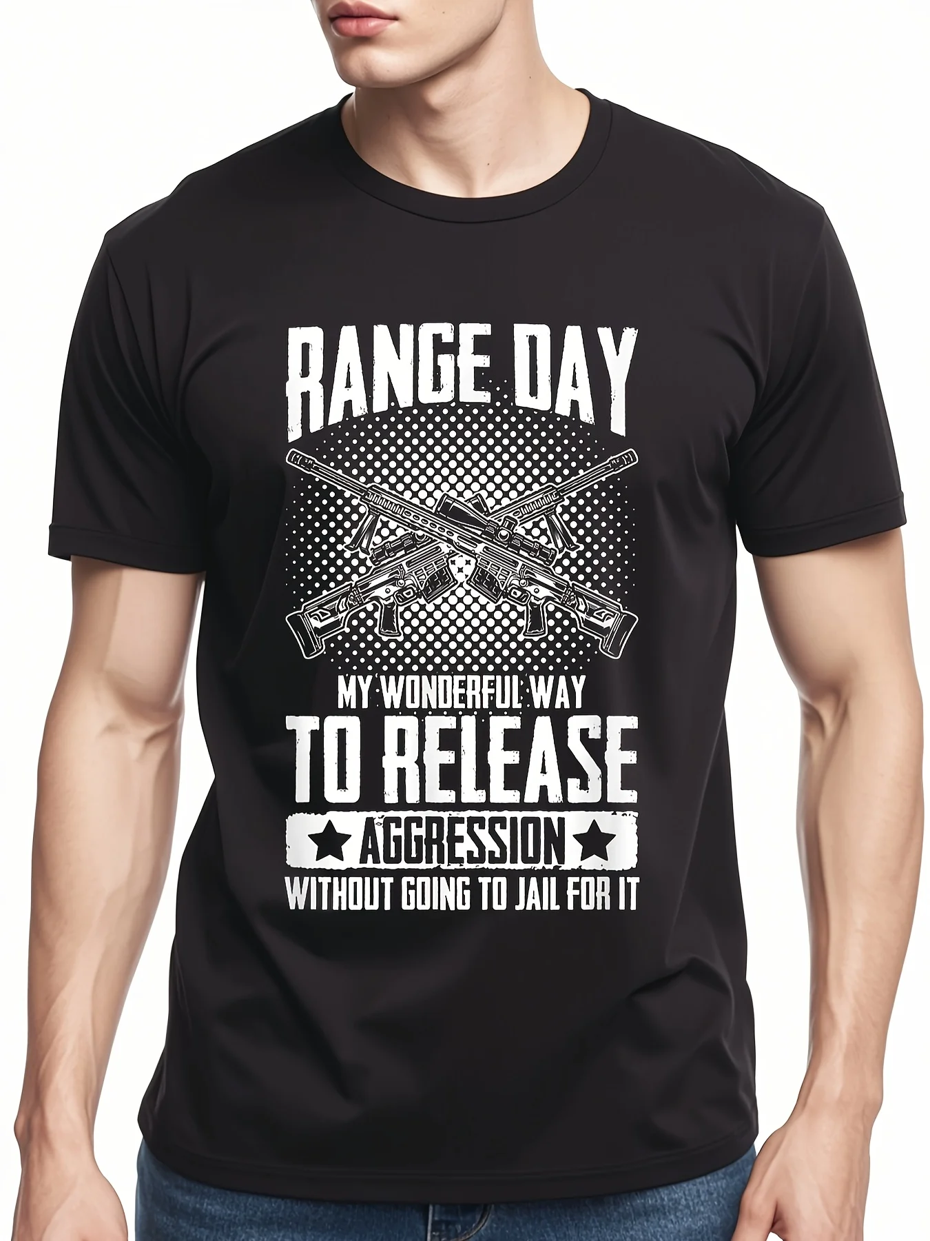

Men's "Range Day" Sniper Shooter T-Shirt - Comfortable Cotton, Athletic Fit, Ideal for Hunting & Outdoor Activities, Black with