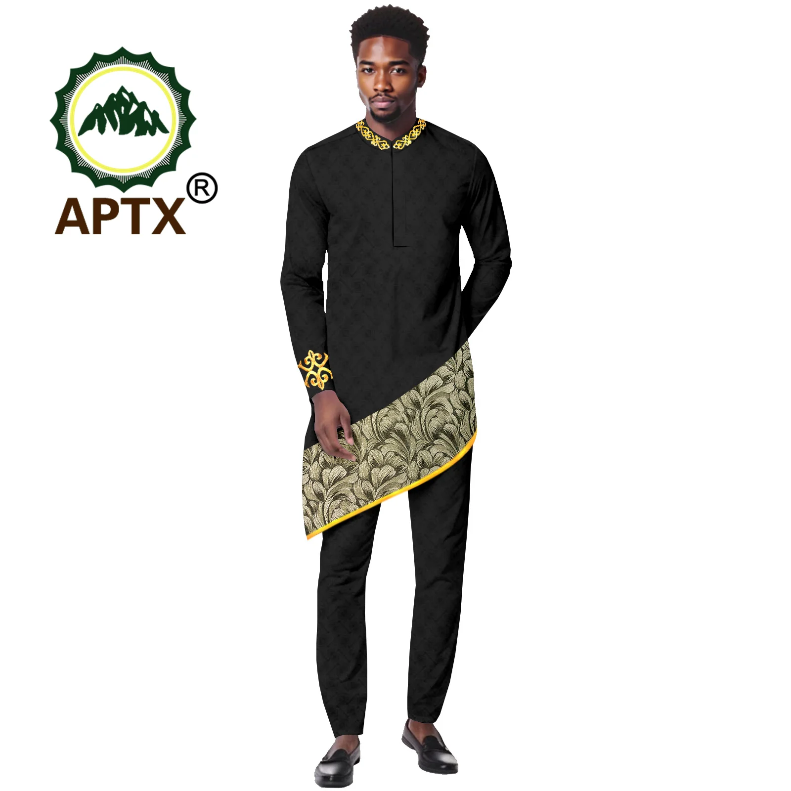 

African Clothing for Men Suits New Business Attire Dashiki Ankara Jacket Pants 2 Pcs Set Party Occasion Bazin Riche 2416033