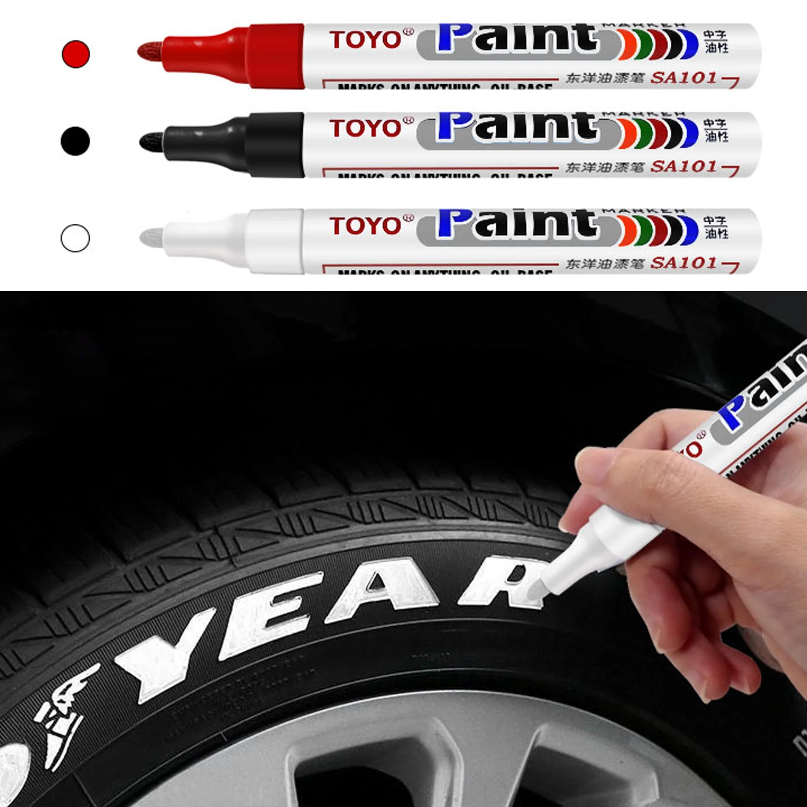 

Waterproof Car Tyre Tire Tread Tire Paint Pen Marker DIY Art Drawing Pen Tool Waterproof And Colourfast Paint Pens Car Universal