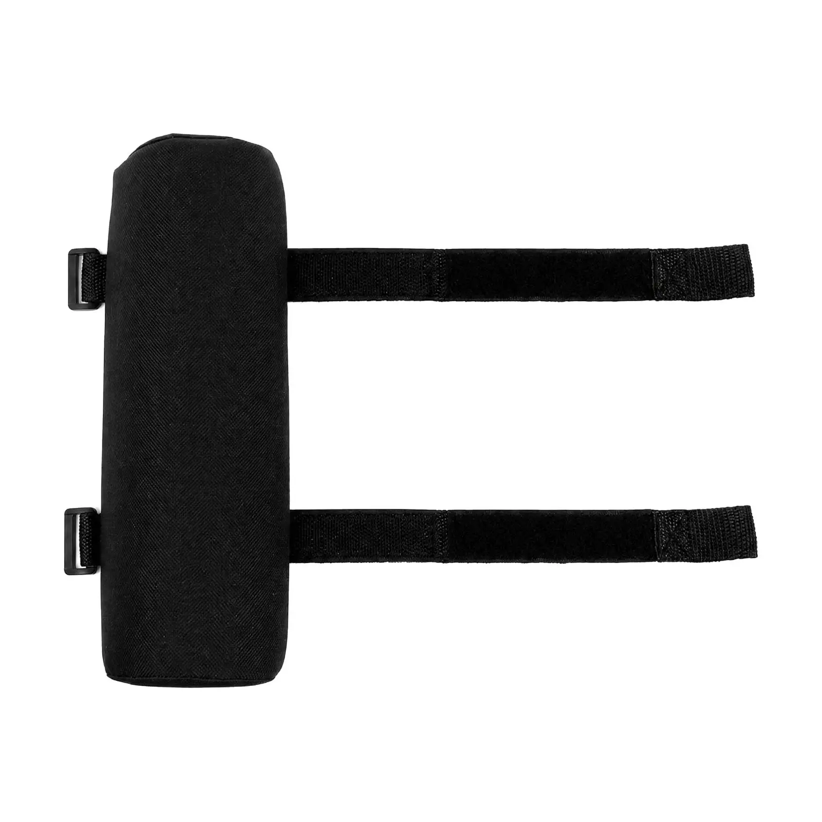 Outdoor Lounger Armrest Cushion Black Polyester Padded Pad with Adjustable Straps for Reclining Leisure Chair Patio Seating