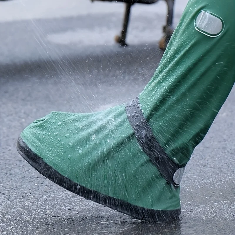 مقاوم للماء المضادة للانزلاق أغطية الحذاء جديد متجمد للجنسين عالية أنبوب سميكة وحيد غير نافذ للمطر أغطية الحذاء لوازم في الهواء الطلق أغطية أحذية بلاستيك