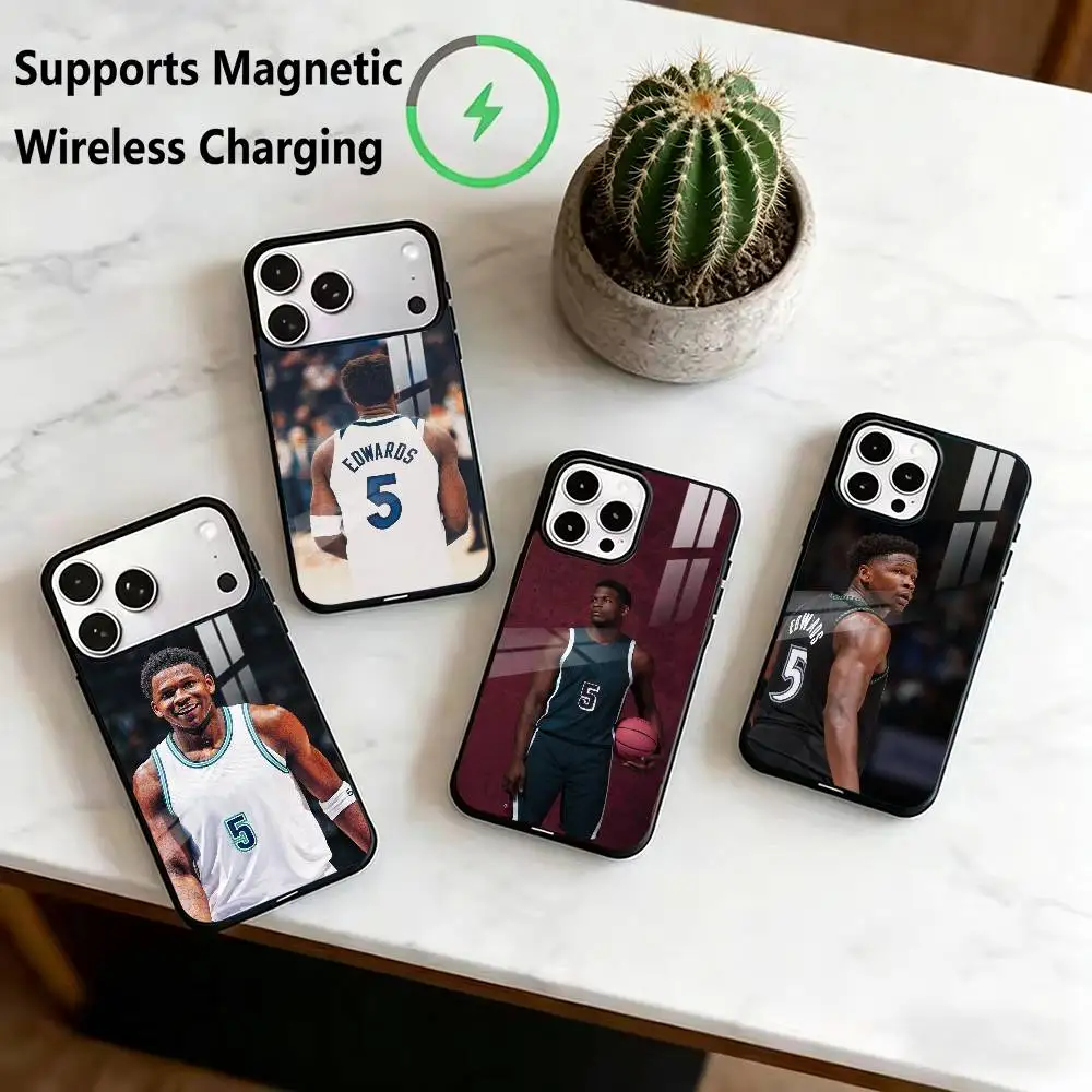 

Anthony E-Edwards Basketball Sport Phone Case For iPhone17,16,15,14,13,12,11 Plus,Pro Compatible with magnetic wireless charging