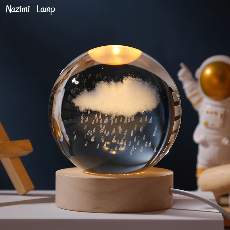 Table Lights LED Crystal Ball Night Lamp Decoration Little Prince Stand Globe Home Decoration Birthday Gift Lamp for Bedroom