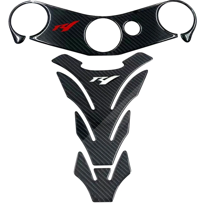 3D Motorcycle Fuel Tank Cap Sticker Pad Protector Upper Clamp Decal For Yamaha YZF-R1 R1 2002 2003 2004 2005 2006