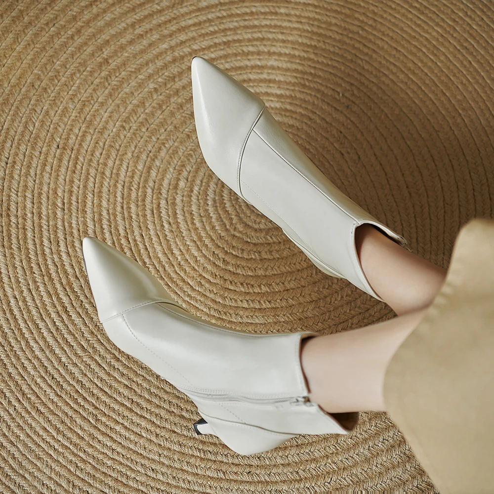 

Women's Shoes High Heel Slim Ankle Boots Fashion Elegant Pointed Toe Short Booties 2026 Spring Autumn Laides Street Style Shoes