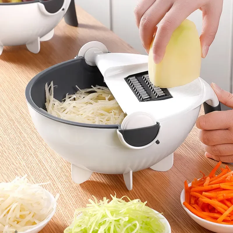9 in 1 Multifunctional Manual Vegetable Fruit Cutter Kitchen Tool Magic Grinder Slicer Juicer Chopper Dicer Food Processor
