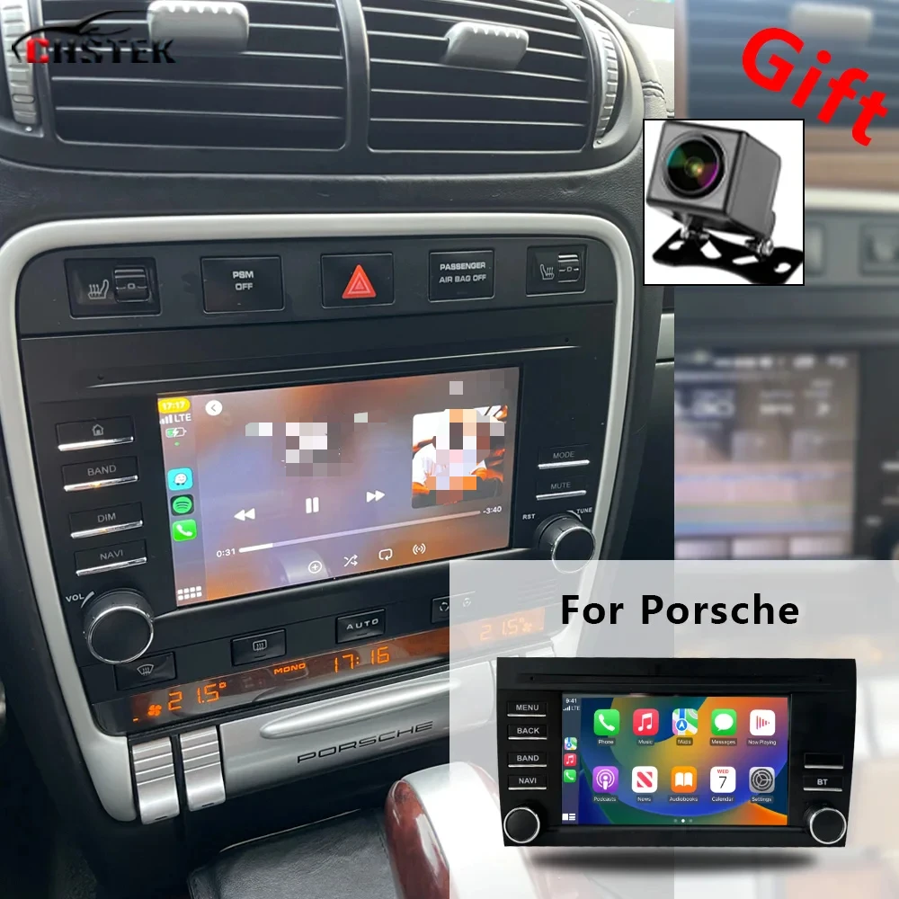 CHSTEK Car Radio Android 13 Carplay For Porsche Cayenne 9PA 955 957 2002-2010 Multimedia Bluetooth WIFI 4G Navigation Autoradio