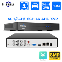 Hiseeu 5 IN1 8MP AHD DVR XVR CCTV 4CH 8CH 16CH 1080P 4MP 5MP 4K Hybrid Security Dihgital Video Recorder Camera Guard Live