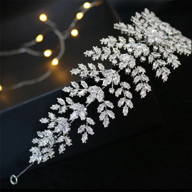 Cubic Zirconia Bridal Headbands For Wedding Hair Piece CZ Princess Bride Tiaras Headdress Prom Hair Jewelry Wedding Headpieces