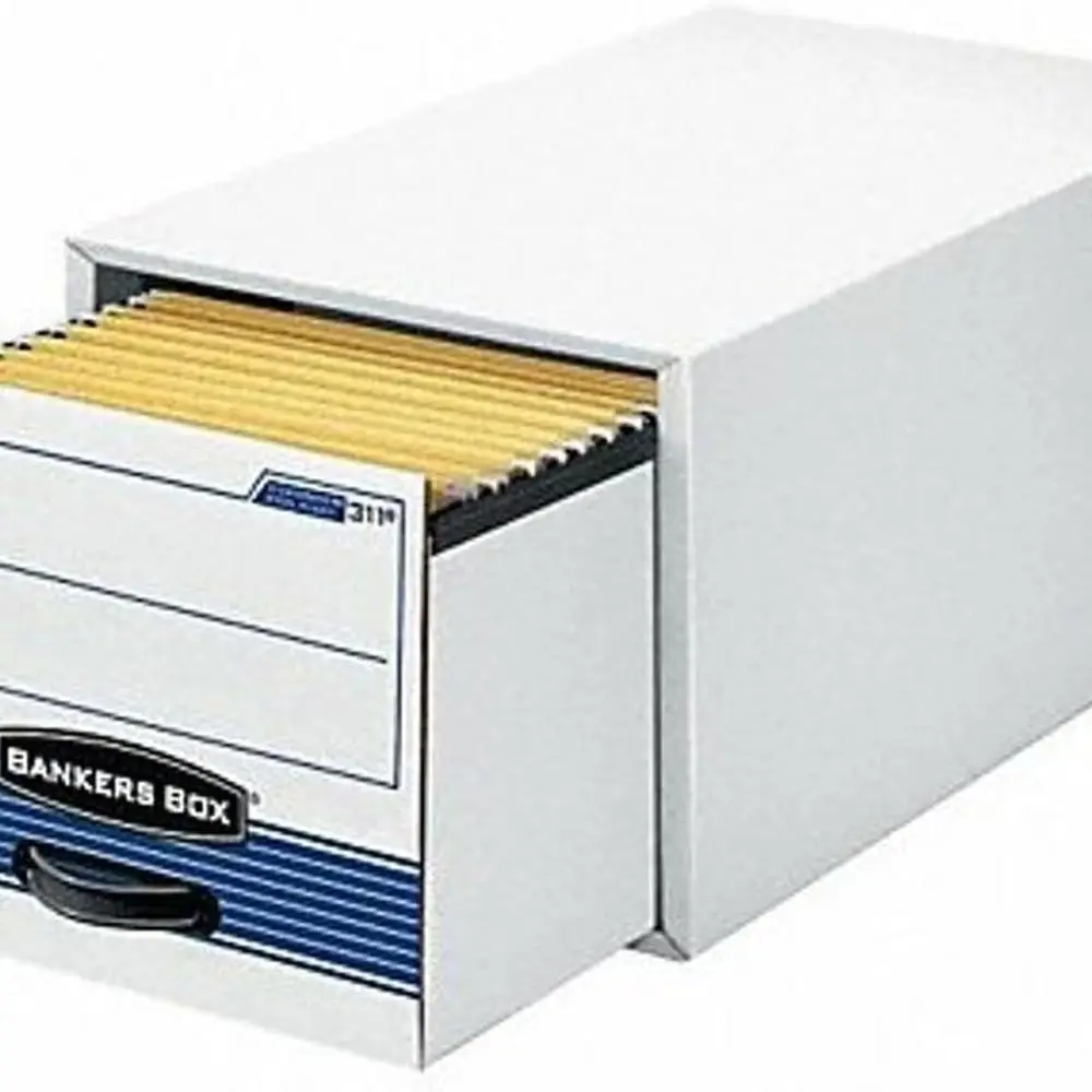 

Stor/drawer Steel Plus Storage Box, Letter, White/blue, 6/carton