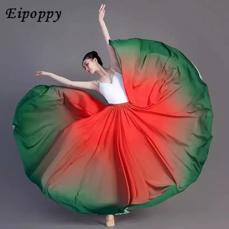 Flamenco Dance Performer Gradient Skirts for Women Stage Performance Classical Dance Practicing