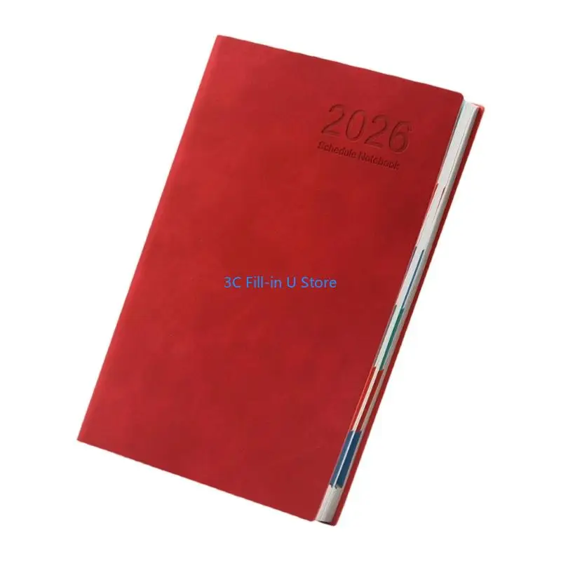 G8TA 2026 매일/주간/월간 플래너 저널링 노트북 PU 커버 캘린더 플래너 학생 사무 직원 및 작가