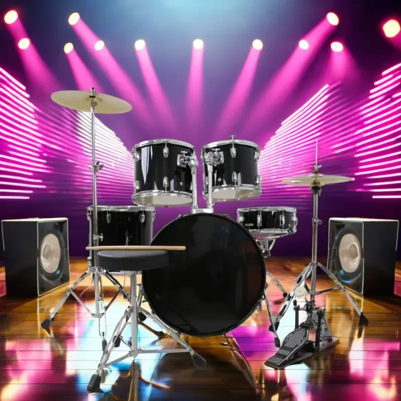 Sendi Professional Stainless Steel 5-Piece Portable Drum Set with Maple Chamber Low Frequency Pet-Friendly Travel Design