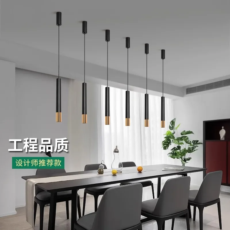 Led Pendant Light GU10 MR16 Changeable Bulb Hanging Lamp Modern Long Tube Bedroom Beside Ceiling Lighting Fixture 110V 220V Foco